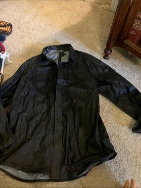 Harley-Davidson Black Lightweight Button-Up Shirt Jacket